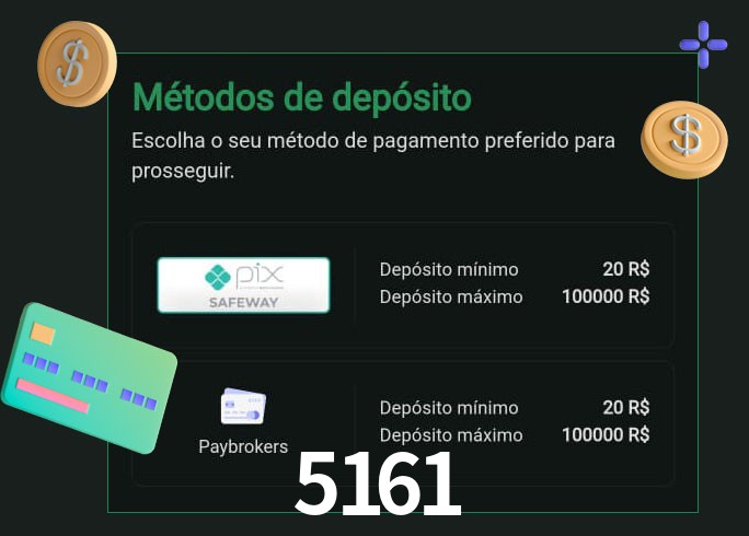 O cassino 5161 oferece uma grande variedade de métodos de pagamento